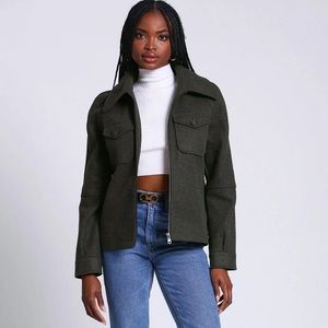 NWOT Avec Les Filles relaxed zip front jacket